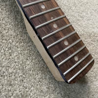 Black Harley Benton Maple Wood Tele Style Guitar Neck, Rosewood 22 Frets Fingerboard image 8