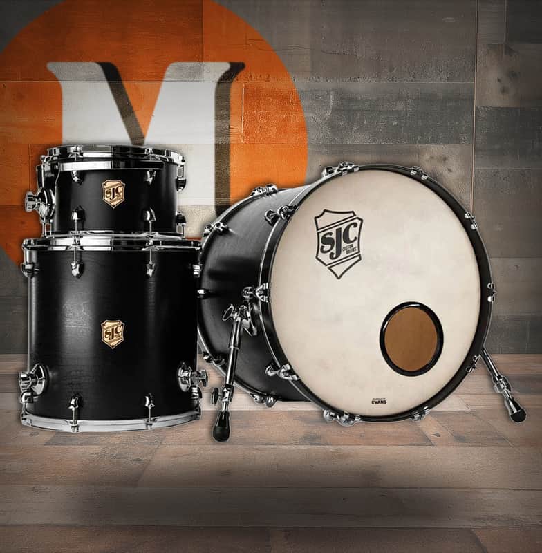 SJC Tour Series 3-Piece Shell Pack - Matte Black (T22K322MBCH)