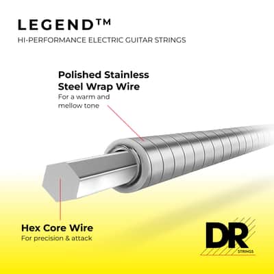 DR Strings LEGEND™ - Polished Flatwound Electric Guitar Strings: Heavy 13-54 image 4