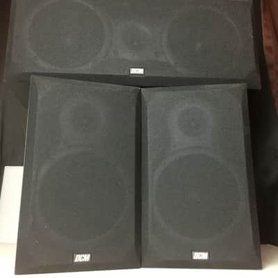 Pair DCM DCM16S Bookshelf & One Center Speaker 55Hz-20kHz 8ohm 100w-200w peak Black image 1