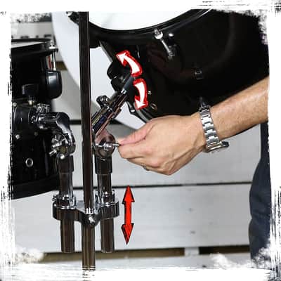 Griffin Double Tom Drum Stand with Cymbal Arm - Percussion Set Hardware with Dual Drum Mounts Medium Duty Tom Holder with Double Braced Tripod Legs image 2