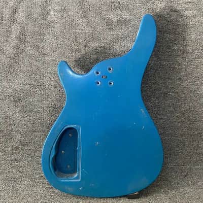 Blue 4 String Bass Basswood Body image 7