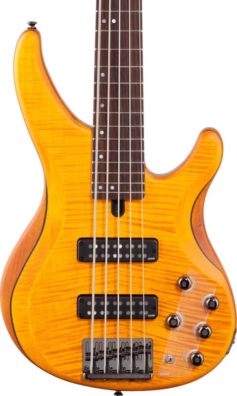 Yamaha TRBX605FM 5-String Bass Guitar, Rosewood Fingerboard, Matte Amber image 1