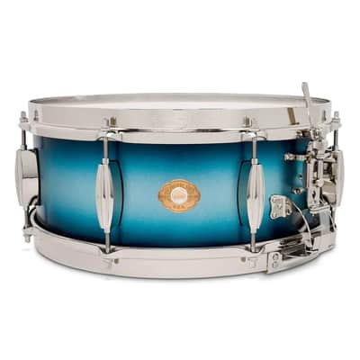 Slingerland Radio King Solid Maple Snare Drum 14x5.5 Blue & Silver Lacquer image 1