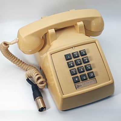 Custom Lo-Fi Telephone Microphone - Northern Telecom G 1 1970's Handset - Beige w/ Model 2500 Base image 1