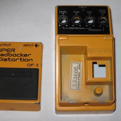 used Boss casing & bottom plate (& some other parts) for DF2 SUPER Feedbacker & Distortion, MISSING Bottom Label (NO: circuit board, jacks, light, pots, knobs) image 2