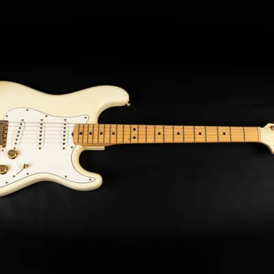 1980 Fender The STRAT with Maple Fretboard - Olympic White | USA Fullerton Vintage Stratocaster Dan Smith Era 22-Karat Gold Hardware Matching Headstock | OHSC image 3