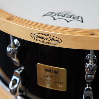Yamaha/Japan Autog. Anton Fig Signature 6x14" Maple Snare SER.#0028- Piano Black Lqr. NOS image 16