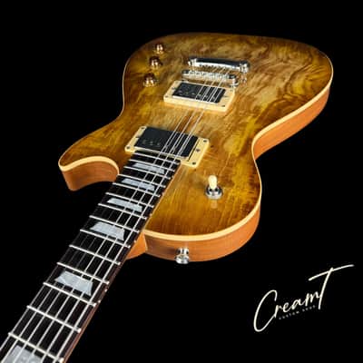 Cream T Aurora GX Pickup Swapping Electric Guitar Naked Whiskerburst, Spalted Maple w/Deluxe Gigbag image 9