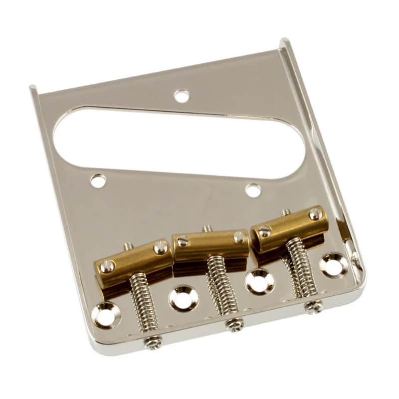 Allparts Vintage-style Compensated Saddle Bridge for Telecaster - Nickel image 1