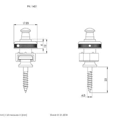 Schaller 14010201 S-Locks Strap Locks System, Chrome image 3