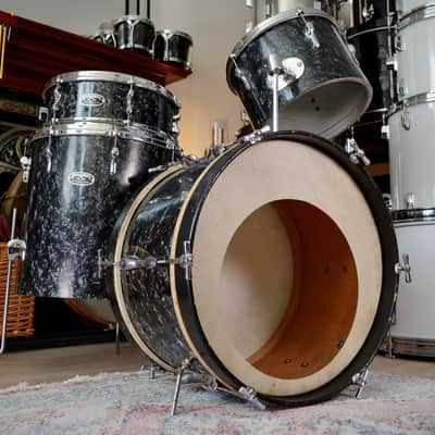 John Grey Broadway 'Super' Outfit No. 9051 Drum Kit in Black Marine Pearl with Snare - 1963 image 1