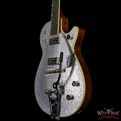 Gretsch G6129T-59 Vintage Select ’59 Silver Jet with Bigsby TV Jones Pickups Silver Sparkle 7.90 lbs image 2