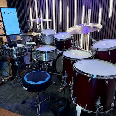 Gretsch Broadkaster 12/13/16/18/24 Drum Kit - Satin Cherry Red image 2