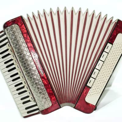 Weltmeister Accordion 120 Bass, German Full Size Keyboard Piano Accordian, New Straps and Soft Bag, 2730 image 2