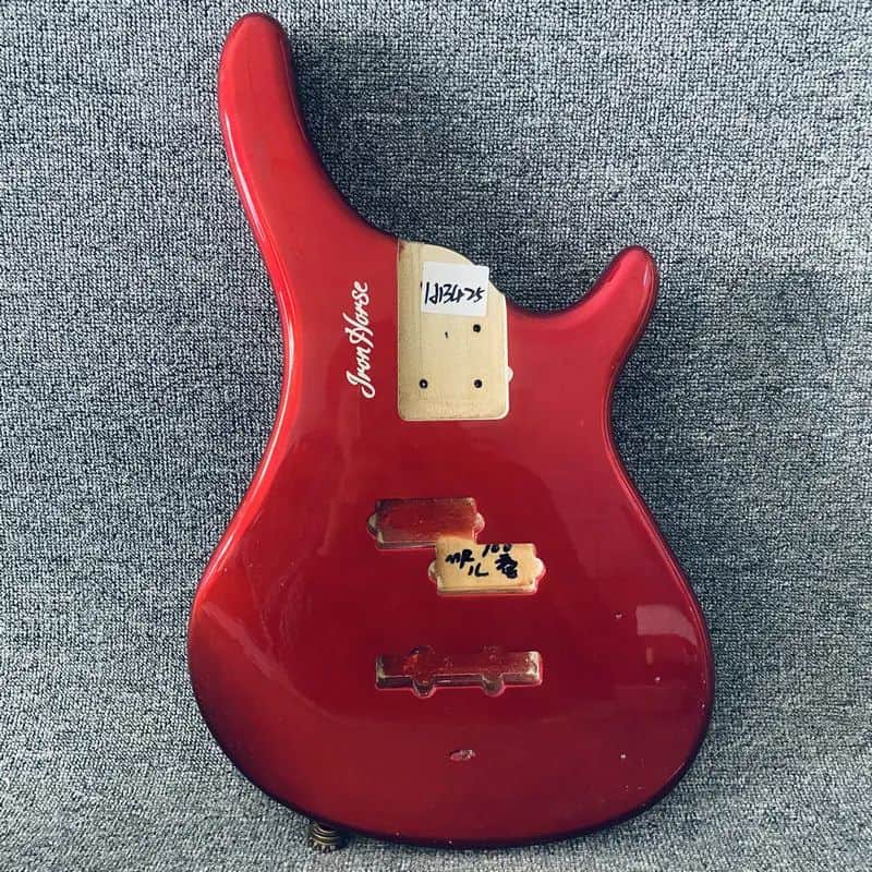 Red Mini 4 String Bass Basswood Body image 1
