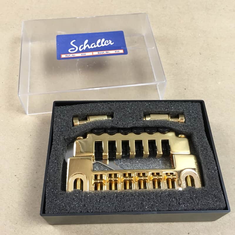 Schaller 458 Gold Bridge w/ Fine Tune Tailpiece NOS Vintage 1980's