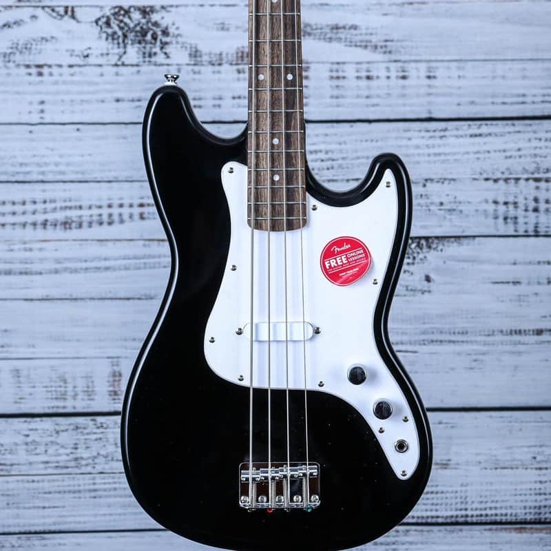 Squier Sonic Bronco Bass Guitar | Black w/White Pickguard image 1