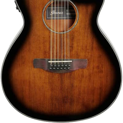 Ibanez AEG5012DVH, AEG Series 12-String Acoustic Electric Guitar - Dark Violin Sunburst High Gloss image 4