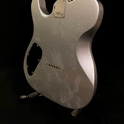 LsL Instruments T Bone 24 Tele, Swamp Ash, Wenge, Custom Shop "Icey" Telecaster, Pale Ice Blue Metallic, Checked Nitro Bad Bone 2, Reversed Headstock image 21