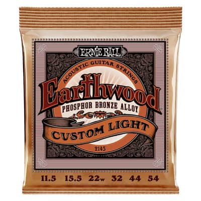 Earthwood Custom Light Phosphor Bronze Acoustic Guitar String Set 11.5-56 Gauge 92%-Cu+7.7%-Zn+0.3%-P Wnd-Wire Wrap Over High-C Steel Hex-Core "A TRUE MEDIUM STRING SET!" image 1