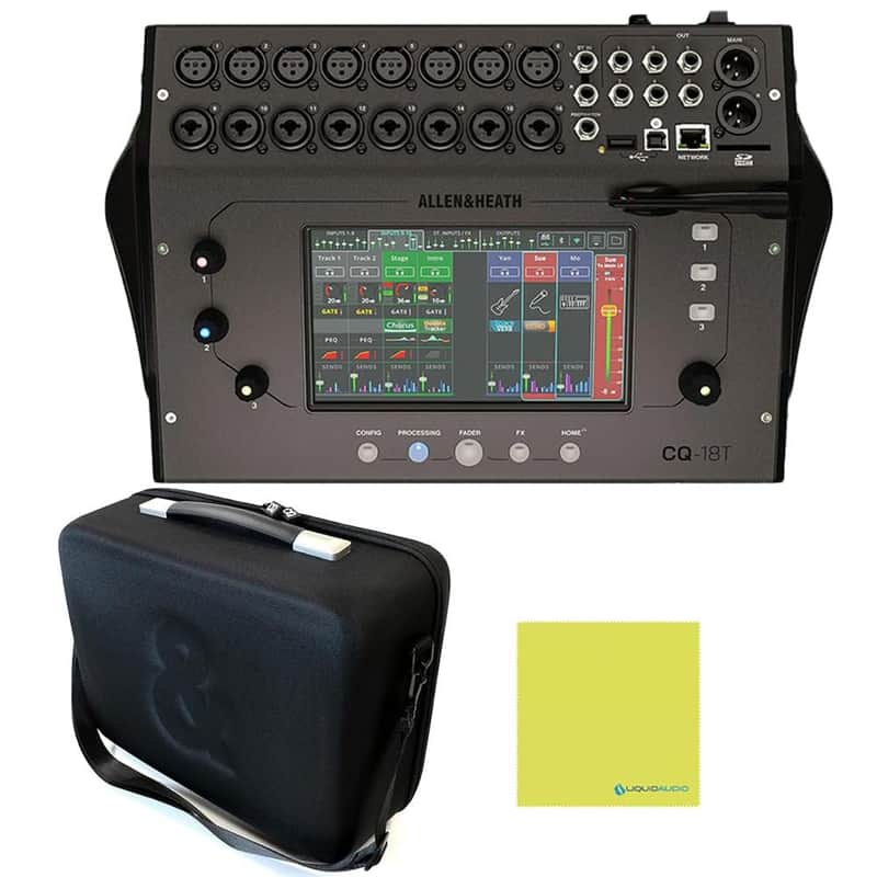 Allen & Heath CQ-18T Ultra-Compact 18in / 8out Digital Mixer with Wi-Fi Bundle with Allen & Heath CQ-18T Soft Case and Liquid Audio Polishing Cloth image 1