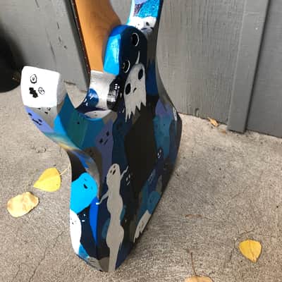 "Ghosts!" Custom Hand-Painted MIJ Ibanez RG450LTD-1 image 6
