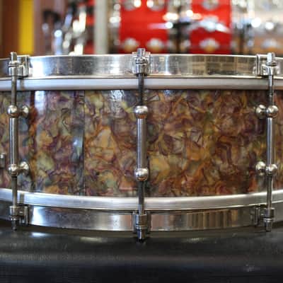 1930s Ludwig and Ludwig 5x14 Snare Drum in Peacock Pearl image 2