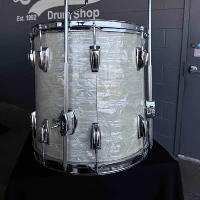 Vintage 60's Ludwig 14x14" Super Classic Maple Floor Tom in White Marine Pearl image 5