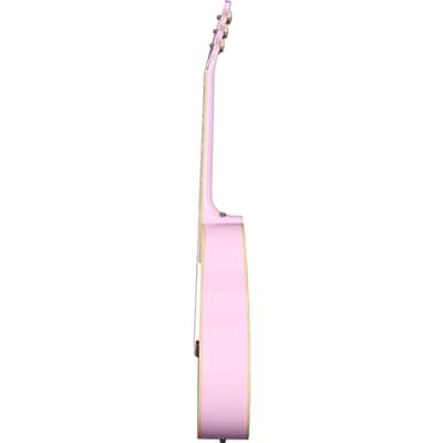 Epiphone J-180 LS Acoustic-Electric Guitar, Jumbo Pink, with Case image 3