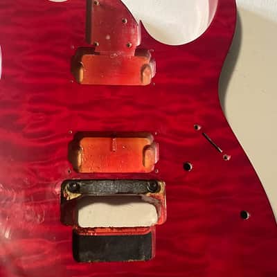 2000's Korean Ibanez RG320QS Red Quilt Sapele Top Basswood Guitar Body Edge Pro II Tremolo Ready image 6