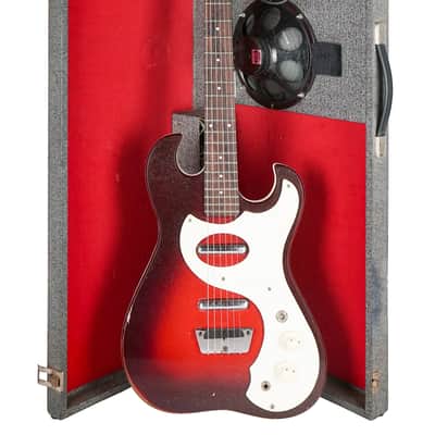 1960's Silvertone 1457 Red Burst Guitar w/ Amp in Case image 2