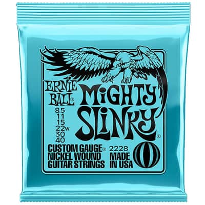 Ernie Ball P02228 Mighty Slinky Nickel Wound Electric Guitar Strings (8.5-40)