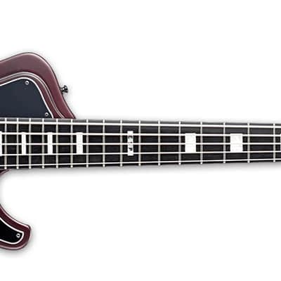 ESP E-II Stream SL-5 Electric Bass Guitar in Deep Red Metallic Satin image 4