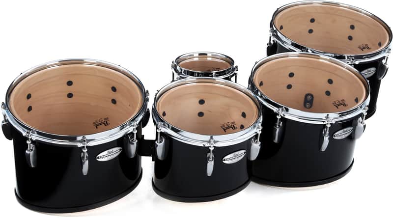 Pearl Championship Marching Tenor Drums - Quint  Midnight Black image 1