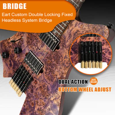 Eart Guitars, GW2L, Left Handed Headless Electric Guitars,Stainless Steel frets, with Gigbag EHKHG image 4