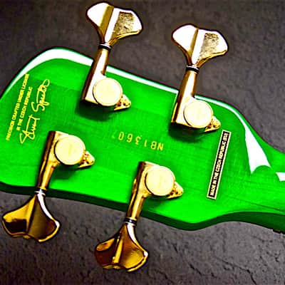 Spector Left Handed Euro 4LX 2016 Trans Green Flame Top Lefty Bass Guitar image 5