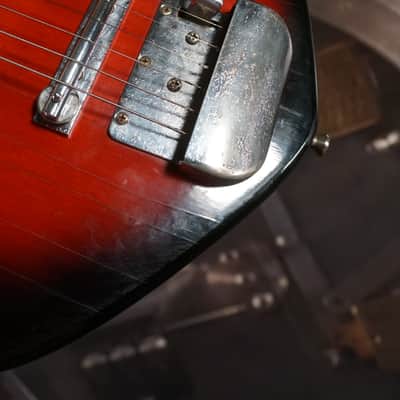 1960s Norma EG-405-2 Redburst MIJ Vintage Electric Guitar w/ Original Gold Foils image 9