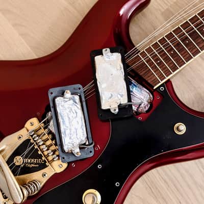 1993 Mosrite USA '64 Ventures Model "Built in Soul" Candy Apple Red w/ Vibramute, Case image 16