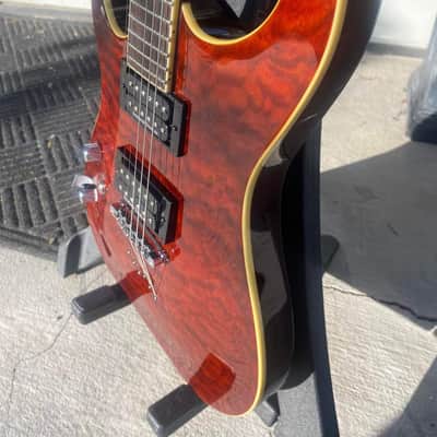 2008 Washburn X-Pro 50 Q Left-Handed Red Quilt Top with Softshell Case image 7