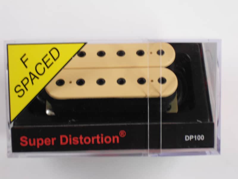 DiMarzio F-spaced Super Distortion Bridge Humbucker Creme W/Black Poles DP 100 image 1