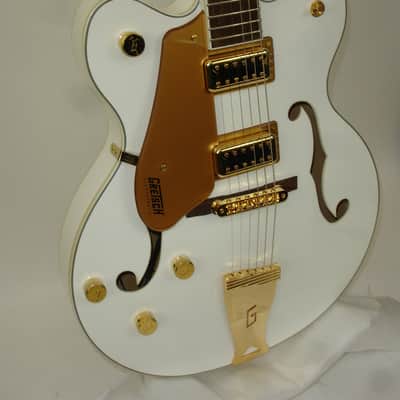 2022 Gretsch G5422GLH Electromatic Classic Hollow Body Double-Cut with Gold Hardware Electric Guitar, Left-Handed, Laurel Fingerboard, Snowcrest White w/ Case image 3