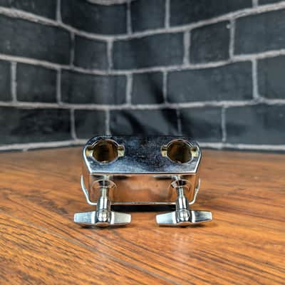 CB SP Series Bass Drum Double Mount – 5/8" Tom Arm Fit – 1 3/4" × 2 5/8" Hole Spacing – Chrome Hardware – Light Wear – Solid Mounting Solution image 8