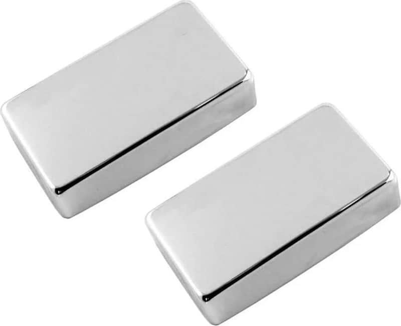 PC-0307 Humbucking Pickup Cover Set with No Holes<br>Chrome image 1