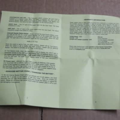 lightly handled Electro-Harmonix EMPTY CARDBOARD BOX, original Owner's Manual, & Warranty / Registration paperwork ONLY for Soul Food Transparent Overdrive (NO pedal, NO power supply) 2010s (specifically from 2014) image 21