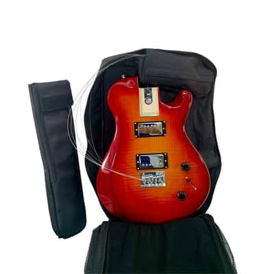 Journey Instruments OE990CB Solid Poplar Flamed Maple Top Overhead 6-String Electric Travel Guitar w/Gig Bag image 5