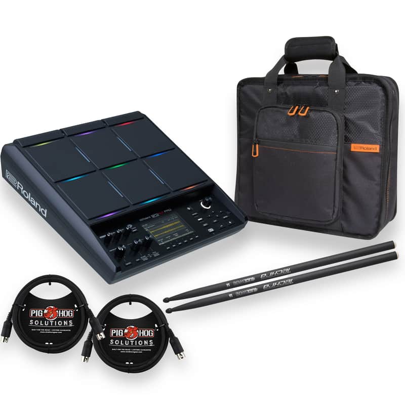 Roland SPD-SX Pro Percussion Pad with 4.3-Inch Display and Customizable Pad-Dividing LED Lights Bundle with Roland Carry Bag, Drumsticks, and MIDI Cables