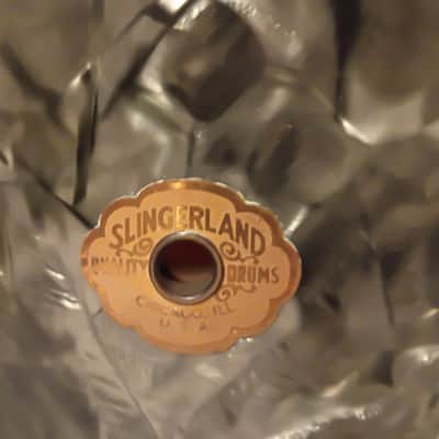 Slingerland/Radio King Snare drum 8x14 clamshell strainer solid shell 1940s - Black Diamond Pearl BDP image 2