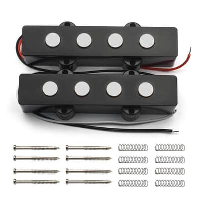 Flat Large Poles 4 String Jazz Bass Style Pickups image 1