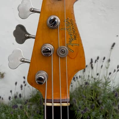 1964 Fender Precision Bass in Fiesta Red. image 7